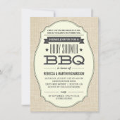 Couples vintages BBQ Baby Douche Invitations (Devant)