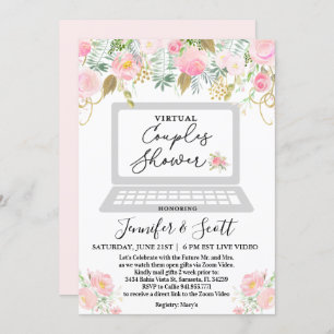 Couples Virtuels Douche Floral Invitation