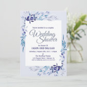 Couples wedding shower bleu invitation (Debout devant)