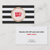 Coupon à bandes noir et blanc Faux Gold Sequin 2 (Devant / Derrière)