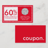 coupon. (aanpasbare kleur) kortingskaartje (Voorkant / Achterkant)