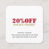 Coupon blanc or rouge minimaliste (Devant)