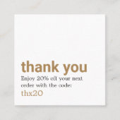 Coupon Carte de remerciements simple et élégant (Devant)