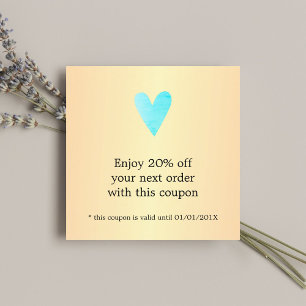 Coupon Coeur Bleu Or Faux