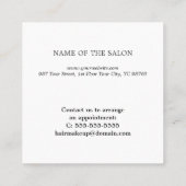 Coupon de beauté noir blanc simple et élégant (Dos)