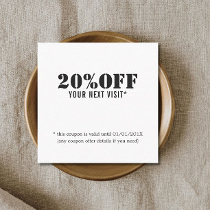 Coupon de beauté noir blanc simple et élégant