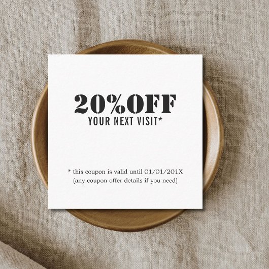 Coupon de beauté noir blanc simple et élégant