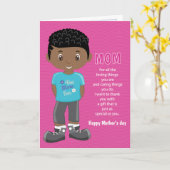 Coupon de la fête des mères Carte Garçon Noir (Fleur jaune)