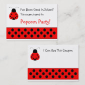 Coupon de l'école Cute Ladybug (Devant / Derrière)