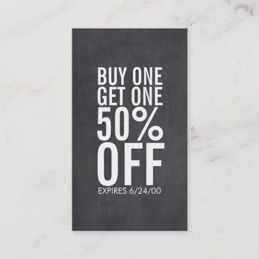 Coupon de réduction de typographie gras (Devant)