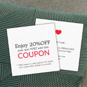 Coupon de remise minimal White Red Heart Beauty