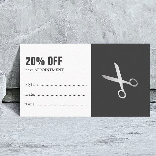 Coupon de rendez-vous pour cheveux gris minimal Fa
