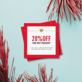 Coupon de salon de beauté blanc rouge simple et él