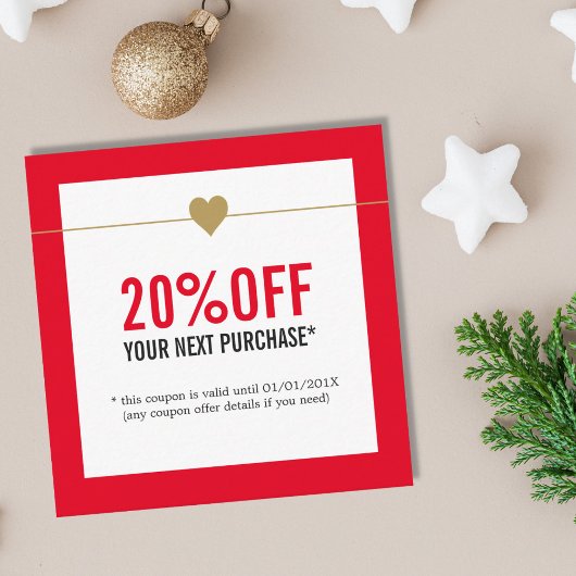 Coupon de salon de beauté blanc rouge simple et él