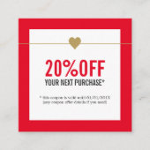 Coupon de salon de beauté blanc rouge simple et él (Devant)