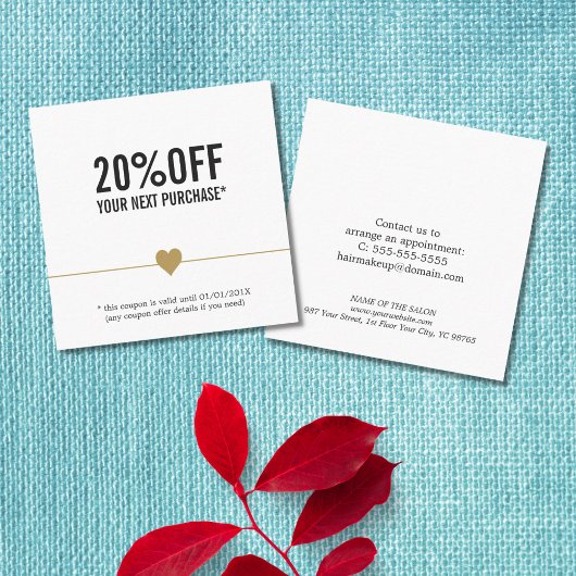 Coupon de salon de beauté simple et élégant