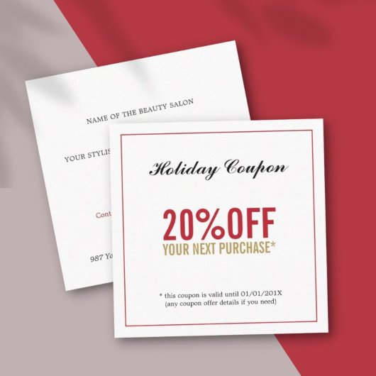 Coupon de salon de beauté simple et moderne