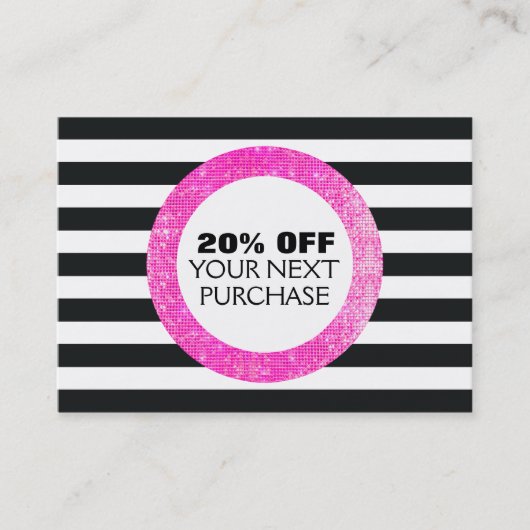 Coupon de salon de beauté triée Faux Pink Sequins (Devant)