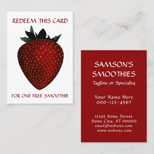 coupon de smoothie aux fruits gratuits (Devant / Derrière)