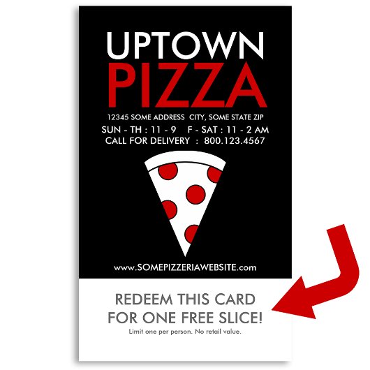 coupon de tranche de pizza uptown