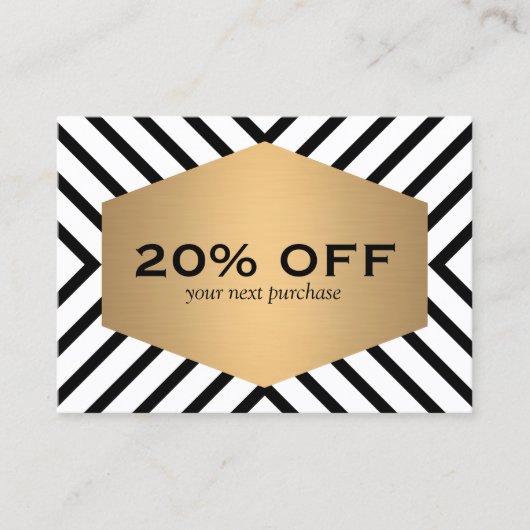 Coupon d'Emblème Noir Blanc Motif Noir Or (Devant)