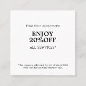 Coupon minimaliste élégant salon de beauté (Devant)