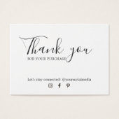 Coupon minimaliste noir blanc Merci (Devant)
