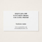 Coupon minimaliste noir blanc Merci (Dos)