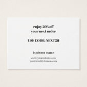 Coupon minimaliste noir blanc Merci (Dos)