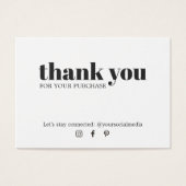 Coupon minimaliste noir blanc Merci (Devant)