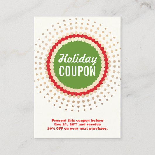 Coupon Noël / Vacances en magasin (Devant)