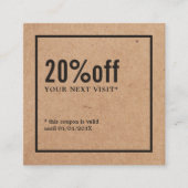 Coupon noir minimaliste imprimé Kraft moderne (Devant)