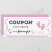 Coupon pour une petite fille Faire-part bébé (Devant / Derrière)