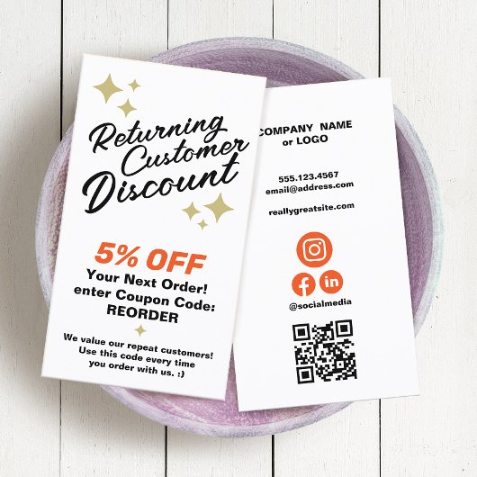 Coupon rabais sur la fidélité du client