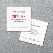 Coupon rouge blanc noir simple et élégant