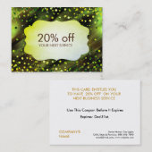 Coupon Vert Confetti Pièce de réduction Cadeau (Devant / Derrière)