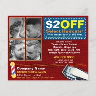  coupon voor Barber Winkelen en Salon Sjabloon Flyer