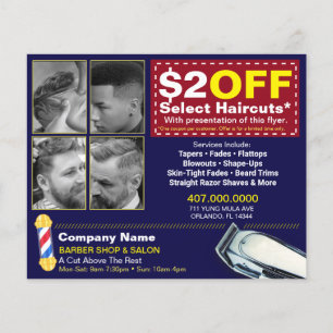  coupon voor Barber Winkelen en Salon Sjabloon Flyer