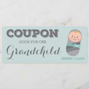 Coupon voor Grandchild Blue Baby Boy Girl Kaart