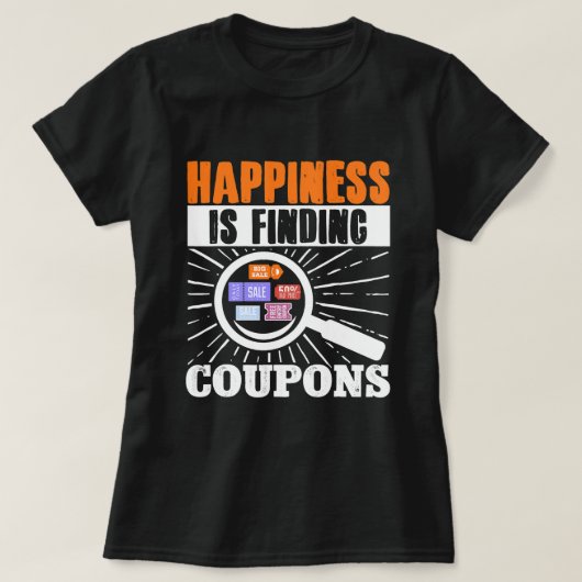 Coupongeluk is het vinden van coupons t-shirt (Design voorkant)
