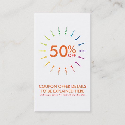 couponregenboogBurst Kortingskaartje (Voorkant)