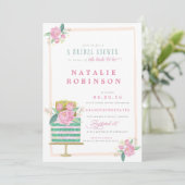 Coupure Bridal Shower - blauwgroen Kaart (Staand voorkant)