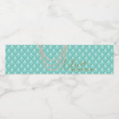 Coupure Paris Theme Blauwgroen Blue Shower Party Waterfles Etiket (Enkel label)