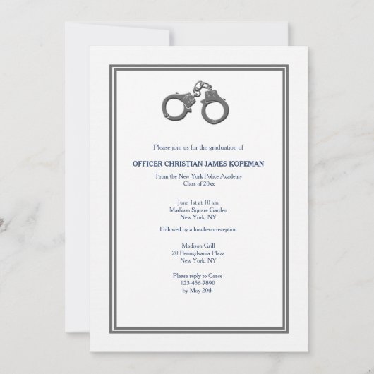 Coupures Agent de police Graduation Invitation (Devant)
