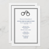 Coupures Agent de police Graduation Invitation (Devant / Derrière)