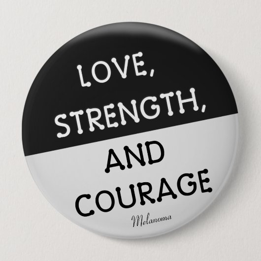 Courage Badge Melanoom Kanker (zwart) Ronde Button 4,0 Cm (Voorkant)