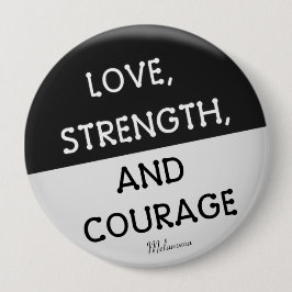Courage Badge Melanoom Kanker (zwart) Ronde Button 4,0 Cm
