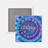 Courage Bleu tendance Moderne Inspirivity Magnet (Recto/Verso)