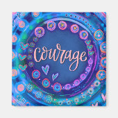 Courage Bleu tendance Moderne Inspirivity Magnet (Devant)
