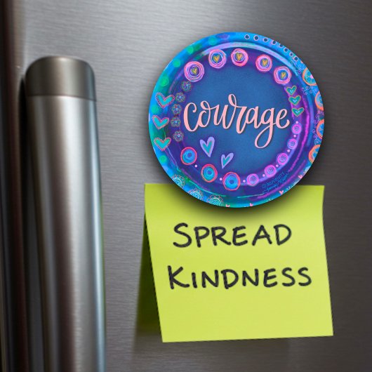 Courage Blue Trendy Moderne Inspirivity Magnet Magneet